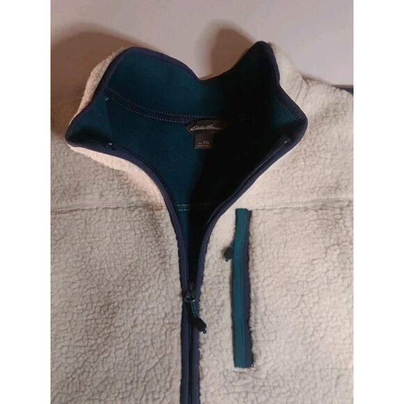 Eddie Bauer Mens Chilali Shearling Fleece Vest Size XL Cream Full Zip Sherpa - Picture 4 of 4